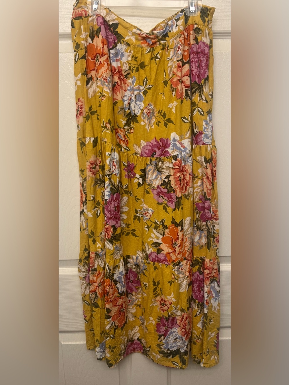 Linen blend Maxi Skirt